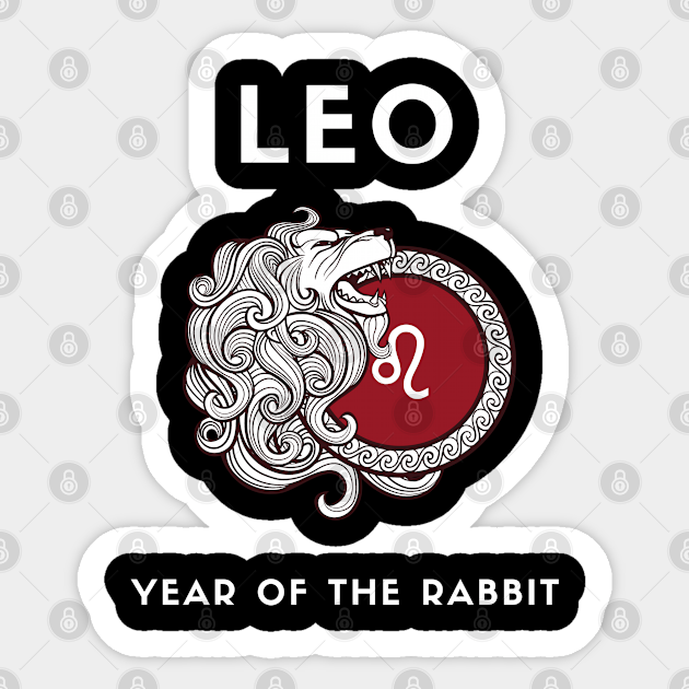 LEO / Year of the RABBIT Horoscope Astrology Gift Sticker TeePublic